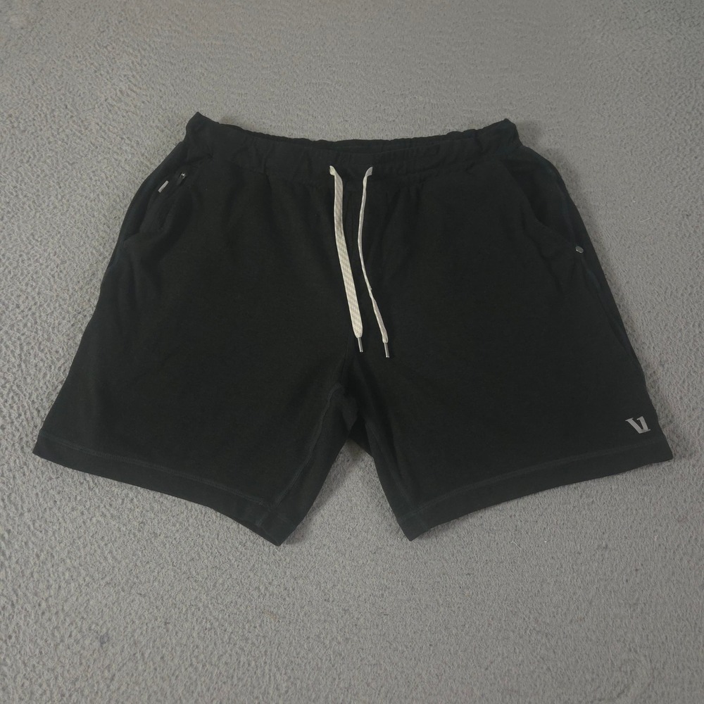 Vuori Shorts Mens Large Black Ponto Performance 7" Recycled Stretch Activewear